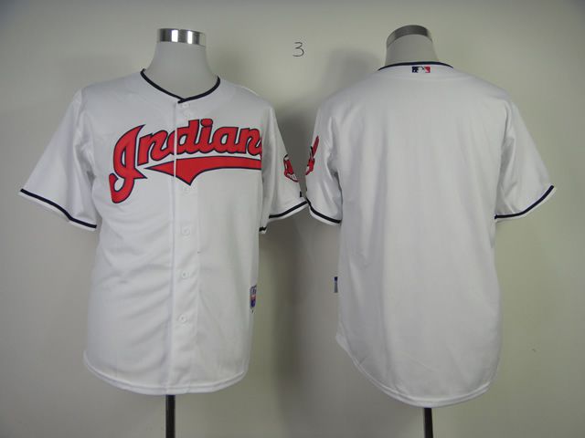 Men Cleveland Indians Blank White MLB Jerseys